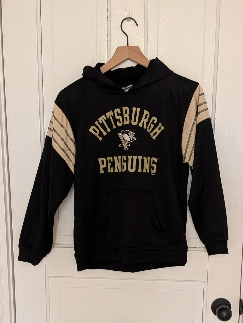 My Hockey Aperal black dry Fit Pittsburgh Penguins hoodie size kids L